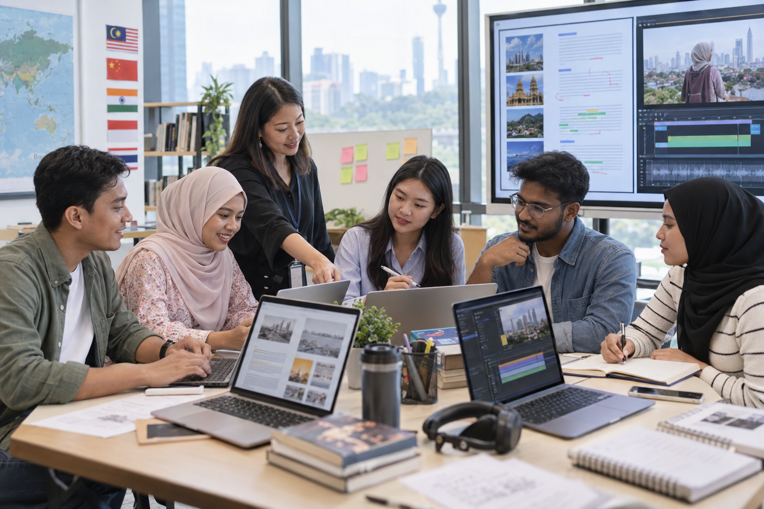 Pelajar mengikuti latihan linguistik dan penulisan digital