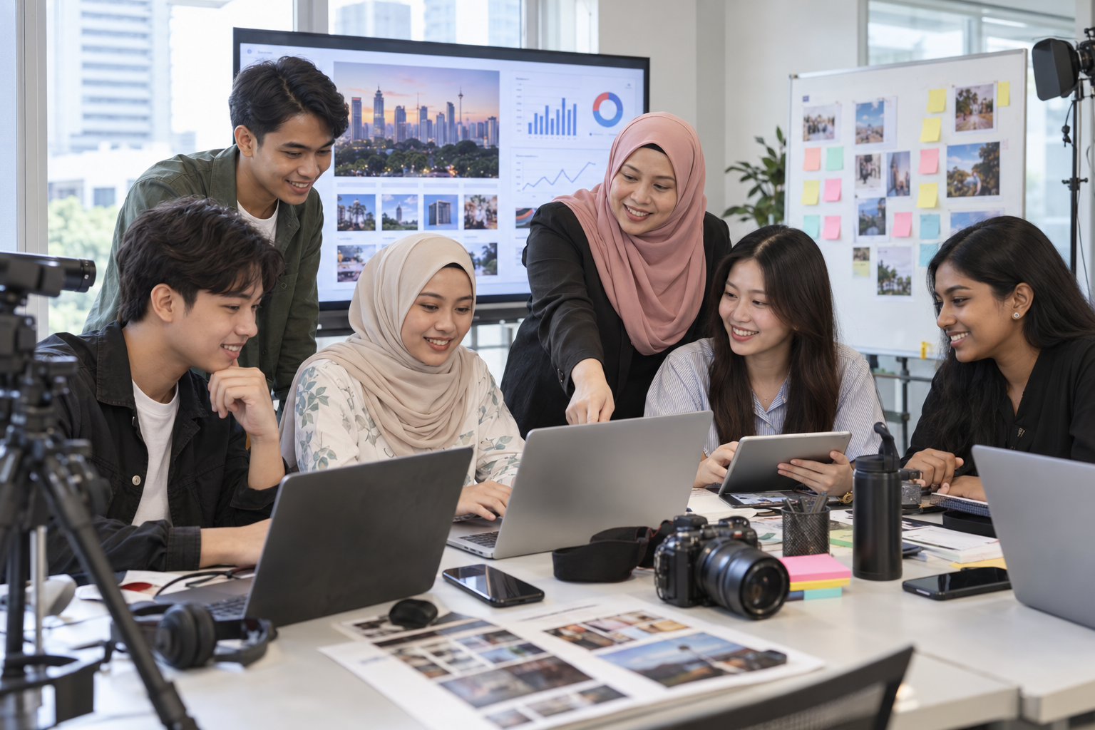 Pelajar mengikuti latihan pengurusan media sosial